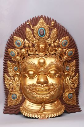 Picture of Akash Bhairav Sculpture | Handmade | Gold Gilded