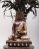 Picture of Shakyamuni Buddha | Buddha Statue with Bodhibrishya | Gautam Buddha with Bodhi Tree | Silver Plated | Copper Oxidized