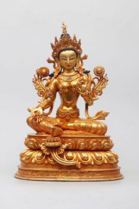 Picture of Arya Tara (Green Tara)| Handmade | Gold Gilded | Hand Carving