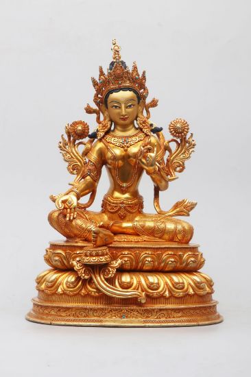 Picture of Arya Tara (Green Tara)| Handmade | Gold Gilded | Hand Carving