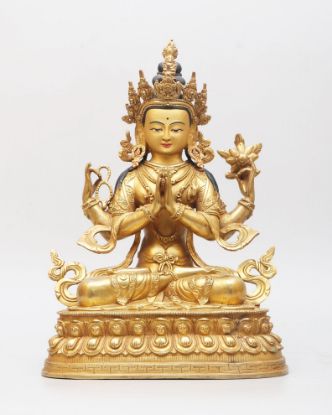 Picture of Khadcheri | Chenrezig | Gold Gilded | Handcarved