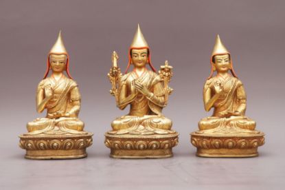 Picture of Tson Khapa Set | Zongkapa Lobsang Zhaba | Gold Gilded