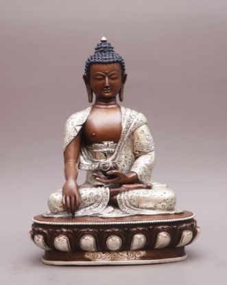 Picture of Shakyamuni  Buddha | Handmade | Copper Oxidized | Silver Plated