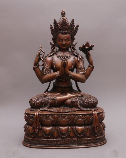 Picture of Khadcheri Statue | Chenrezig | Copper Oxidized