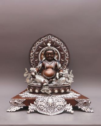 Picture of Singhasan Dzambhala | Copper Oxidized | Silver Plated