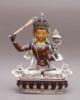 Picture of Singhasan Manjushree| Manjushree Statue | Copper Oxidized | Silver Plated